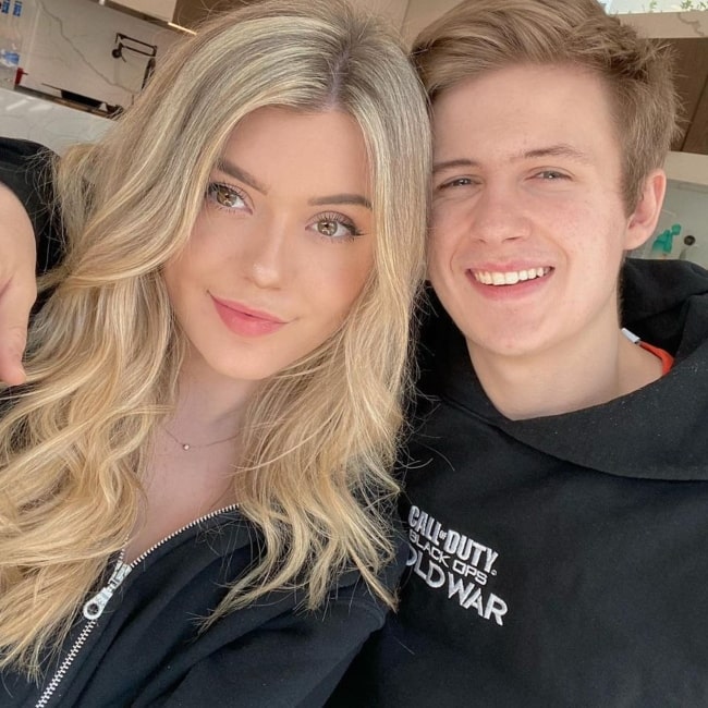 BrookeAB as seen in a selfie with her beau gamer and content creator Symfuhny on Valentines Day in February 2021