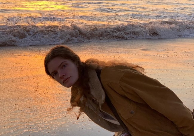 Carolina Burgin as seen while posing for a picture at Santa Monica Beach in Santa Monica, Los Angeles County, California, United States in January 2019