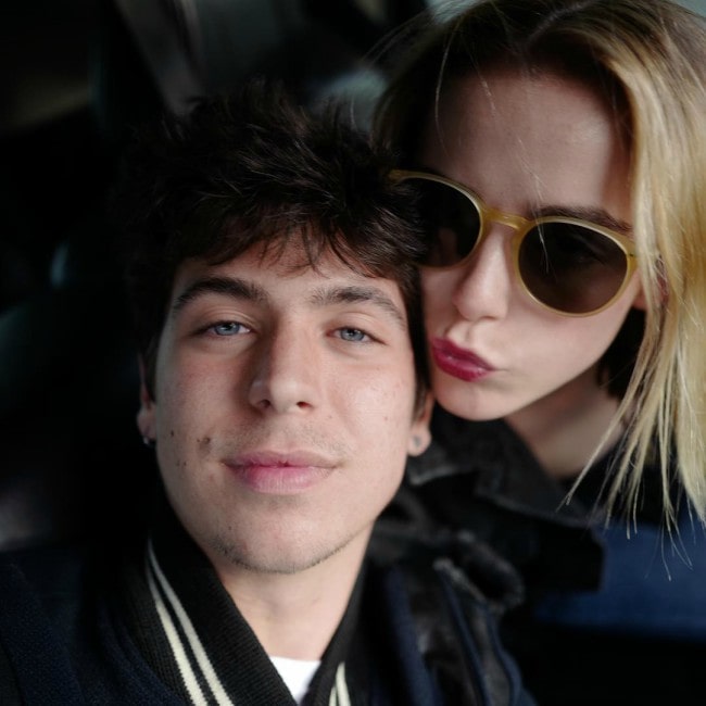 Charlie Oldman and Kiernan Shipka in a selfie as seen in April 2019