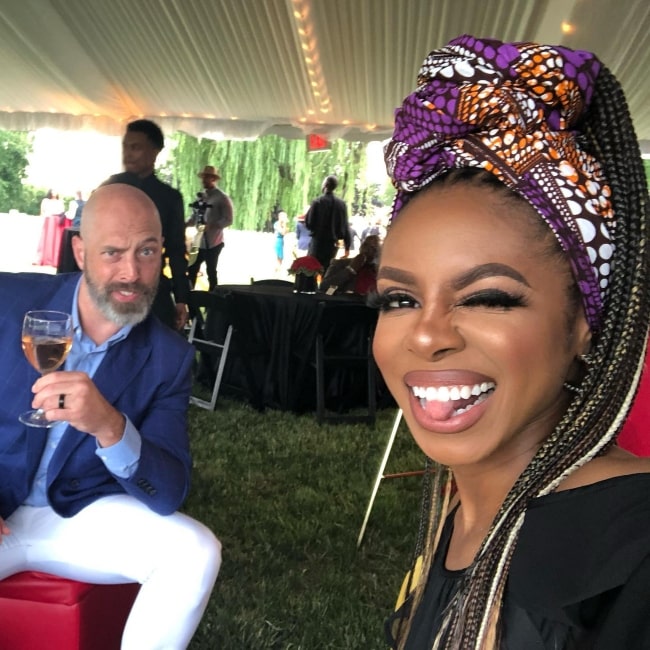 Chris Bassett as seen in a selfie that was taken with his wife Candiace in June 2021