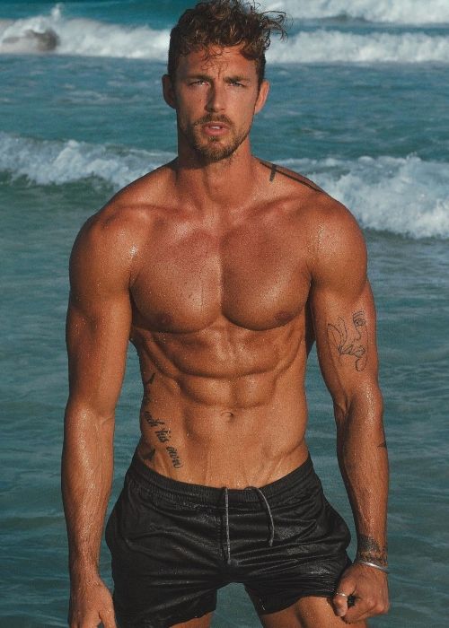 Christian Hogue as seen in a shirtless picture that was taken in June 2020