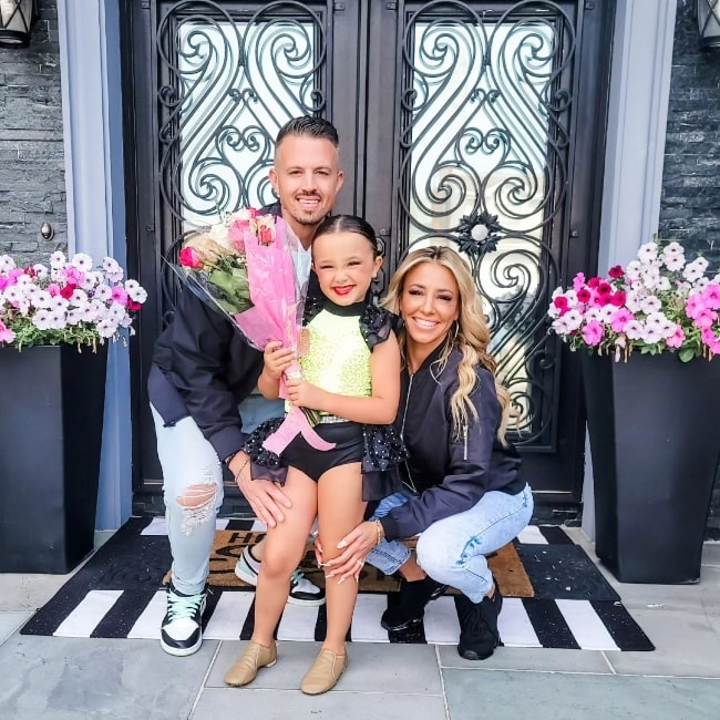 Danielle Cabral as seen in a picture with her beau Nathan and daughter Valentina that was taken in June 2023