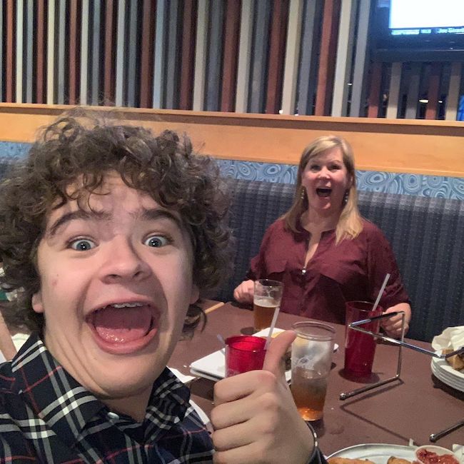 Gaten Matarazzo wishing his mother Happy Birthday in February 2020