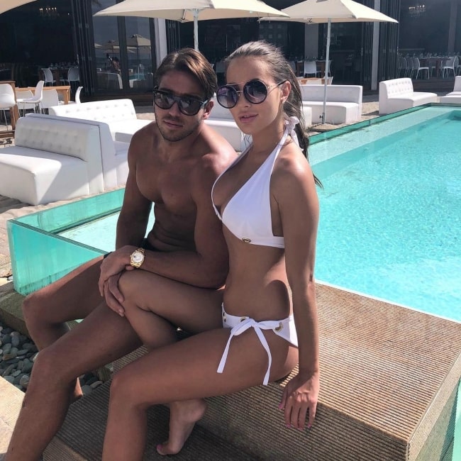 James Lock having a lovely time with his sweetheart at Shimmy Beach Club in November 2020