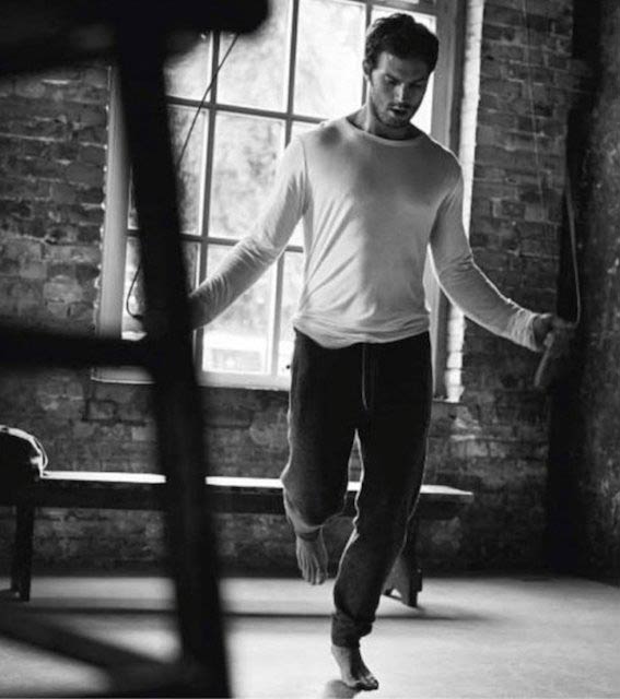 Jamie Dornan exercising