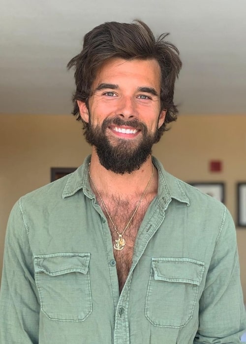 Josh Swickard as seen while smiling for the camera in July 2020