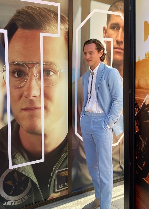 Lewis Pullman as seen in a picture that was taken in May 2022, at the premier of Top Gun Maverick