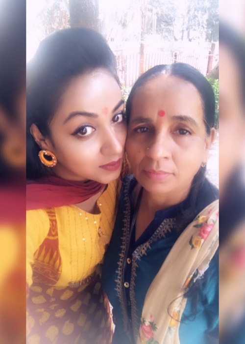 Madhusree Sharma as seen in a picture with her mother taken in March 2019