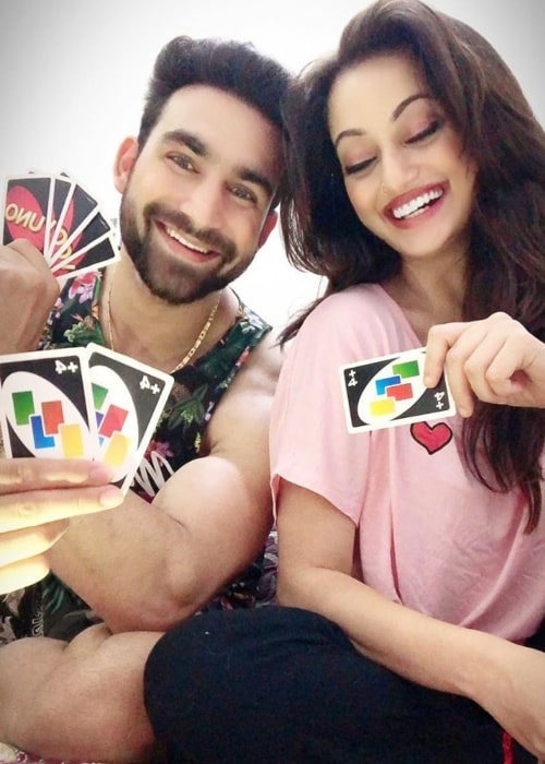 Manasi Naik as seen in a picture taken with her beau Pardeep Kharera in March 2020
