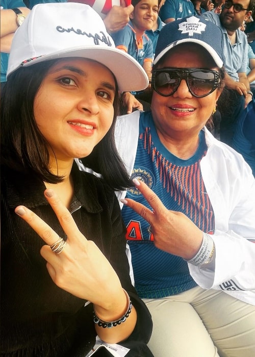 Mitali Handa as seen in a selfie with Dr Madhu Akhouri Chopra taken at Wankhede Stadium Mumbai in November 2023
