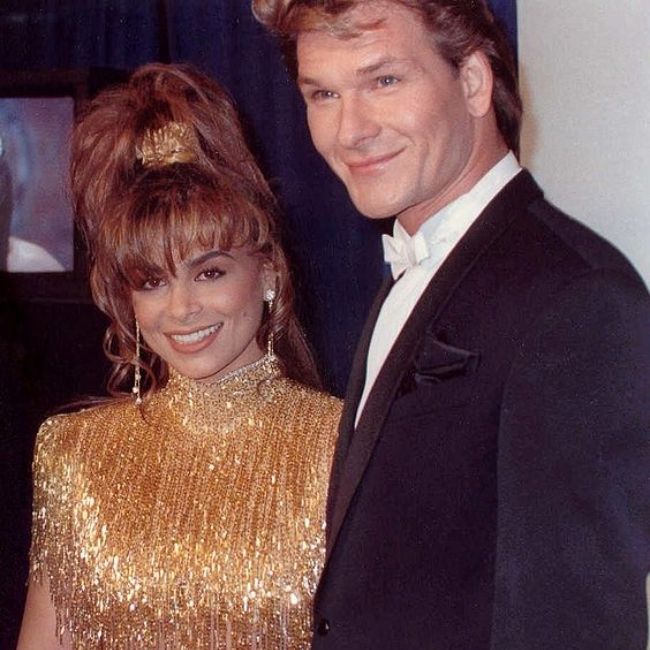 Patrick Swayze as photographed with Paula Abdul in 1990