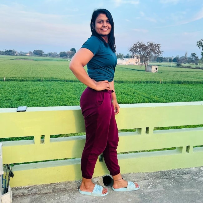 Pooja Sihag as seen in a picture that was taken in Sisai, Hansi, Hisar in March 2022