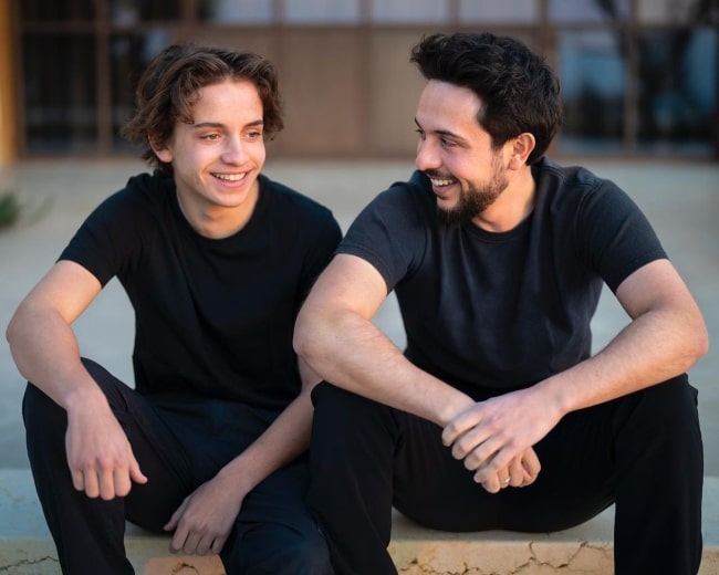 Prince Hashem bin Abdullah (Left) and Hussein, Crown Prince of Jordan in an Instagram post in January 2023