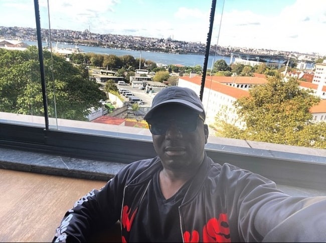 Ras Kass as seen while taking a selfie in Istanbul, Turkey in October 2021
