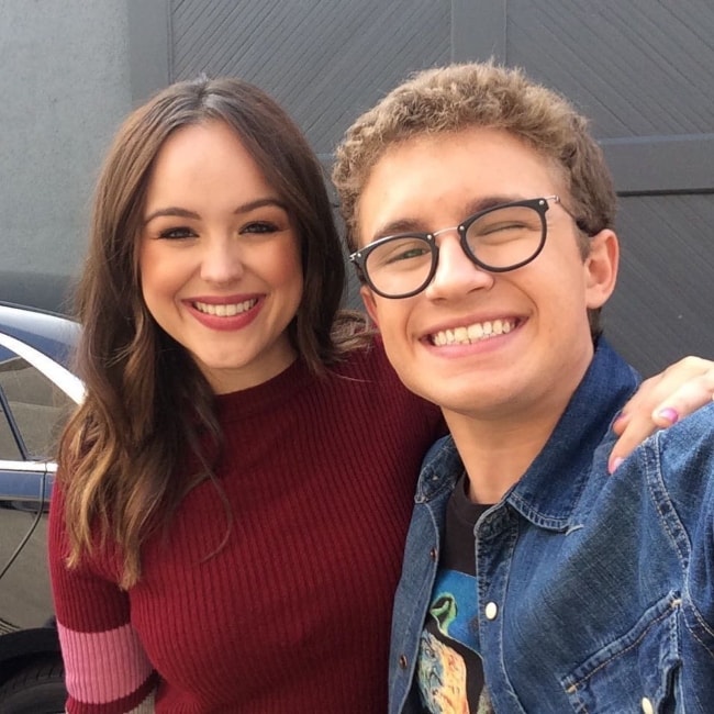 Sean Giambrone as seen while taking a selfie with Hayley Orrantia