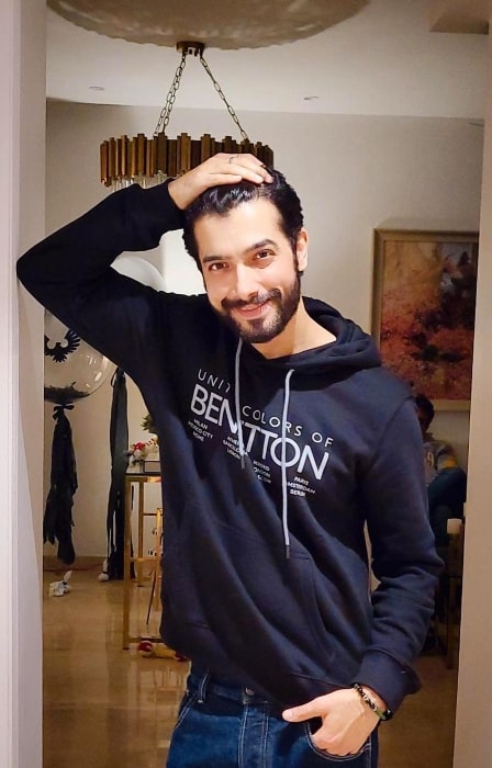 Sharad Malhotra smiling for the camera in January 2021