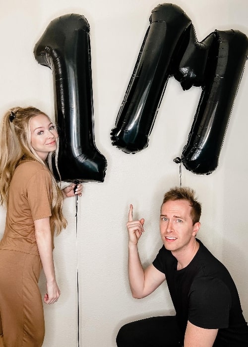 Tay Dudley as seen in a picture that was taken with his wife Kay celebrating 1 million followers in January 2023