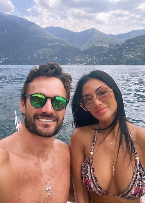 Thom Evans and Nicole Scherzinger, as seen in June 2021