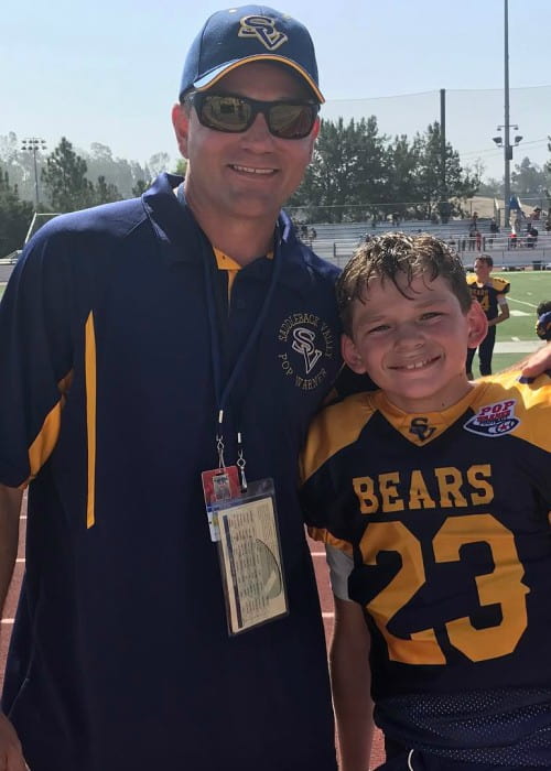 Tyler Davis with his dad as seen in September 2017