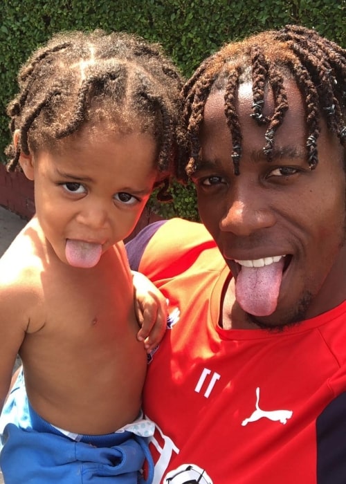 Wilfried Zaha in a selfie with his son in August 2018