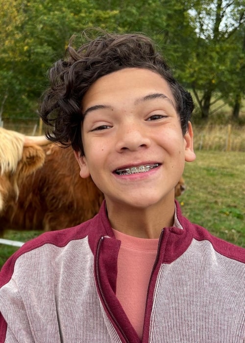 Wyatt Bennett at an animal farm in September 2022